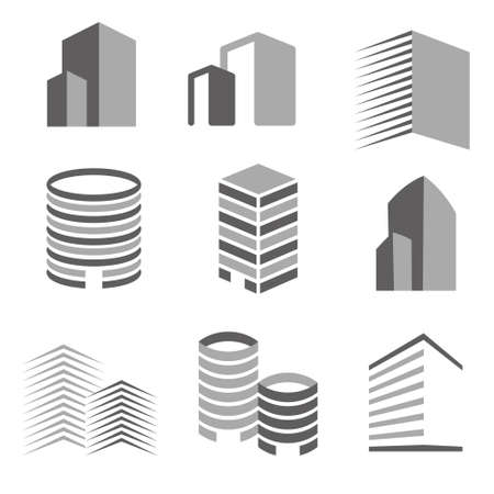 Building real state icons vector setのイラスト素材