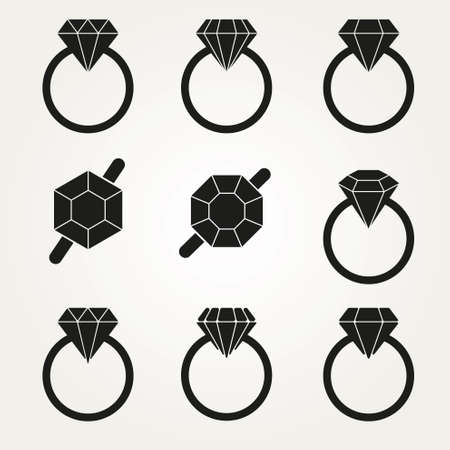 Diamond Vector Icon Symbol Setのイラスト素材