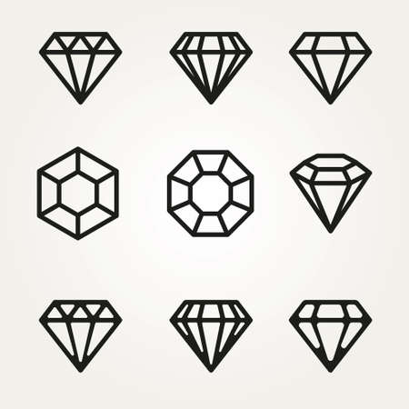 Diamond Vector Icon Symbol Setのイラスト素材