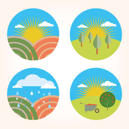 set scenes garden farmのイラスト素材