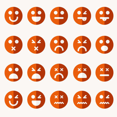 Set of different vector emoticonsのイラスト素材