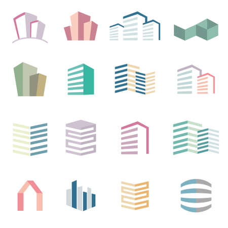 Building Real state icons setのイラスト素材