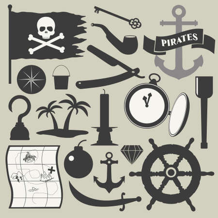 pirates icons setのイラスト素材