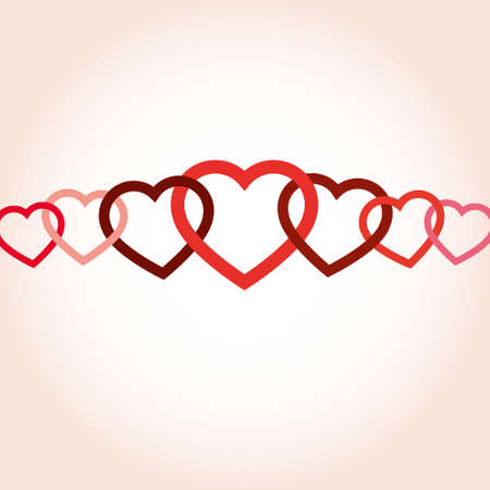 hearts connected. vector
