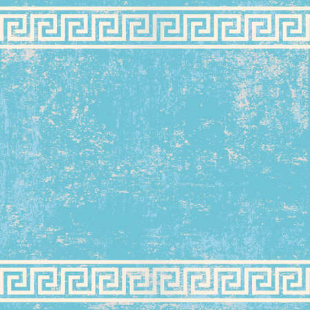 antique wall with greek ornament meander.vector backgroundのイラスト素材