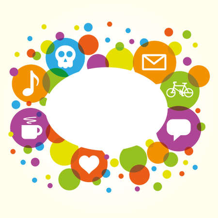 Social network vector internet chat communication communityのイラスト素材