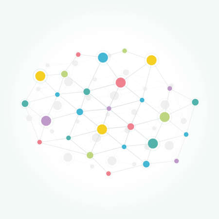 Network communication technology colored backgroundのイラスト素材