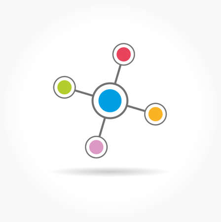 Color communication network technology iconのイラスト素材