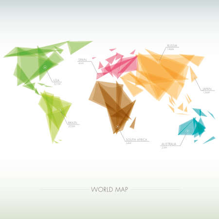 Geometric map of the worldのイラスト素材