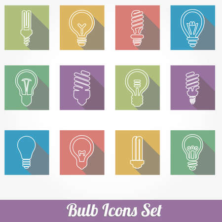 Light bulbs. Bulb icon setのイラスト素材