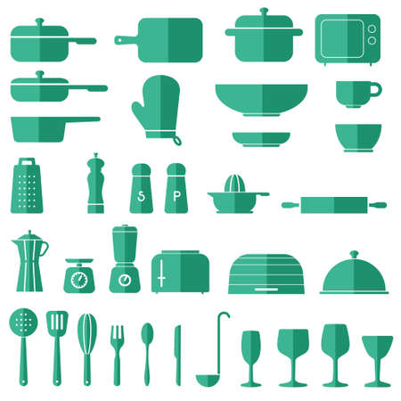 Kitchen Icon Set Vector Graphicsのイラスト素材