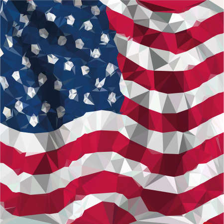 Low polygon illustration of USA American Flagのイラスト素材