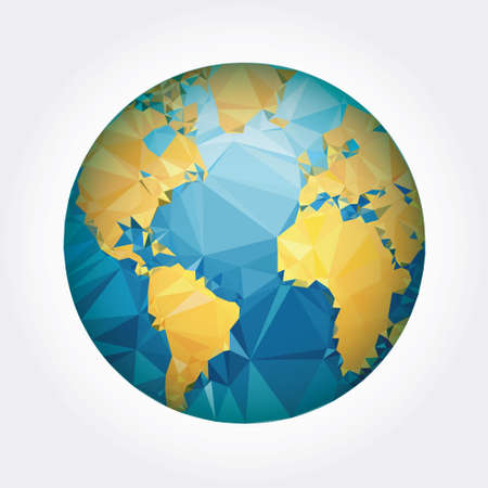 Earth World map. Low poly vector illustrationのイラスト素材