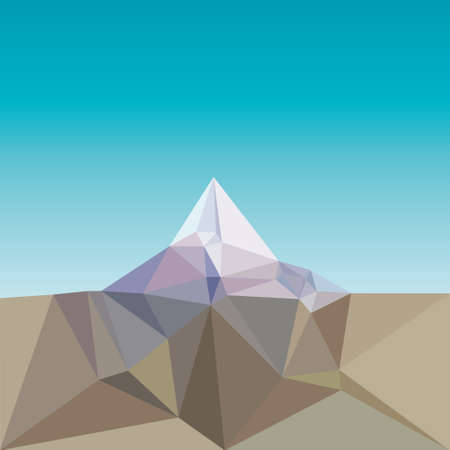 low poly mountain landscapeのイラスト素材