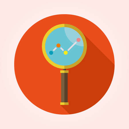 Business Analysis symbol with magnifying glass iconのイラスト素材