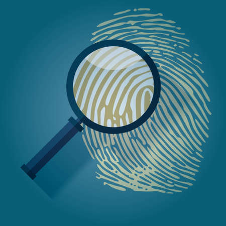 Magnifying Glass and Fingerprintのイラスト素材