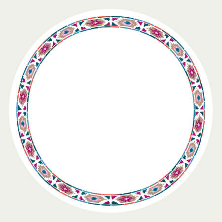 Ethnic native tribal aztec vector illustration. Isolated Decorative elements, border, label for text.のイラスト素材