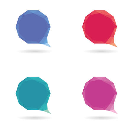 Low poly geometric speech bubbleのイラスト素材
