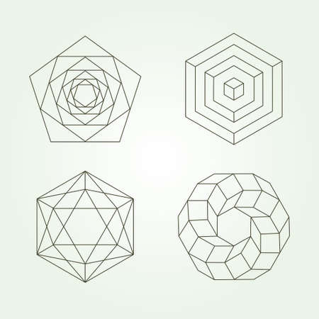 Sacred geometry setのイラスト素材