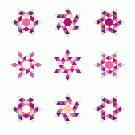 Ornamental mosaic icons symbolsのイラスト素材