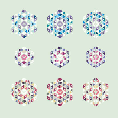 Ornamental mosaic icons symbols