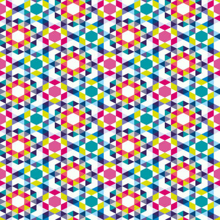 Vector seamless colorful modern triangle geometry pattern, color abstract geometric backgroundのイラスト素材