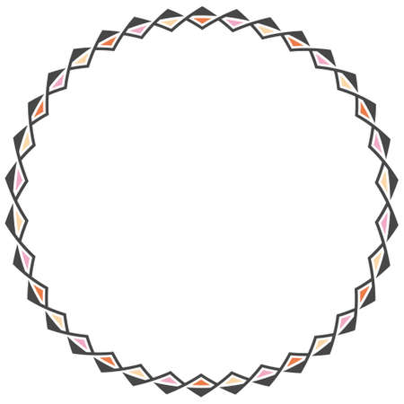 Tribal native ethnic border rounder designのイラスト素材