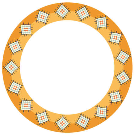 Ethnic classic border designs rounderのイラスト素材