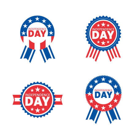 Label and tag set, independence day, 4th of July. vector illustrationのイラスト素材