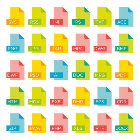 icon set of file extensionsのイラスト素材