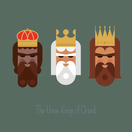 The three Kings of Orient wisemen vector illustrationのイラスト素材