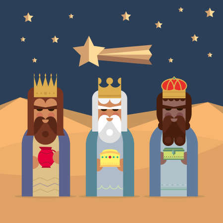 The three Kings of Orient wise men illustrationのイラスト素材
