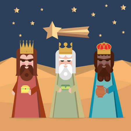 The three Kings of Orient wise men illustrationのイラスト素材