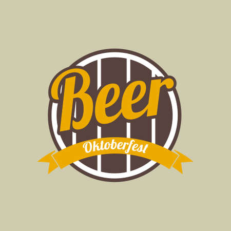 Oktoberfest beer festival celebrations label retro style badge Vector illustrationのイラスト素材