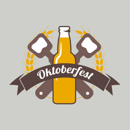 Oktoberfest beer festival celebrations label retro style badge Vector illustrationのイラスト素材