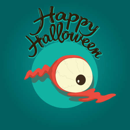 Happy Halloween Zombie eye illustrationのイラスト素材