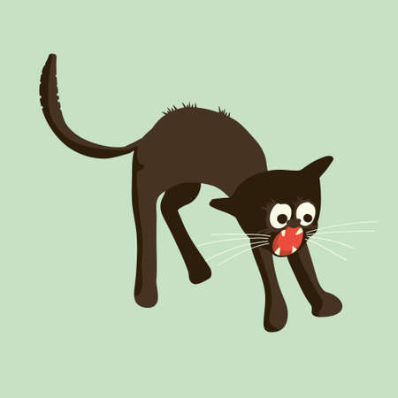 Angry cartoon cat vectorのイラスト素材