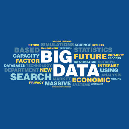 Big data concept in word tag cloudのイラスト素材