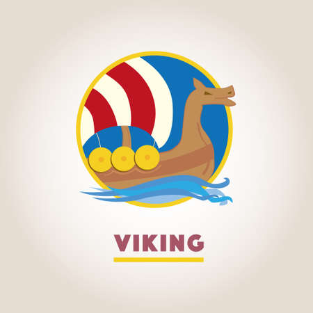 Viking ship sport vector logoのイラスト素材