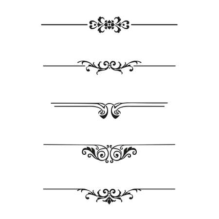 Vector set of calligraphic design elements and page decorのイラスト素材