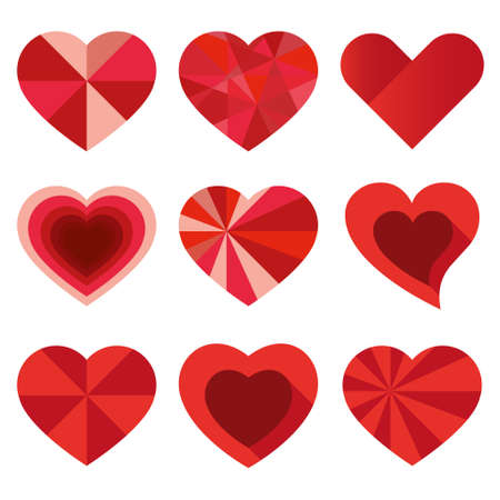 Hearts set for wedding and valentine designのイラスト素材