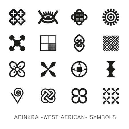 Set of akan and adinkra west african symbolsのイラスト素材