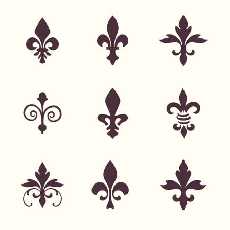 Heraldic symbols fleur de lis vector setのイラスト素材