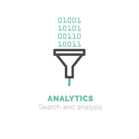 Simple icon of Analytics flat vector bicolor line design conceptのイラスト素材