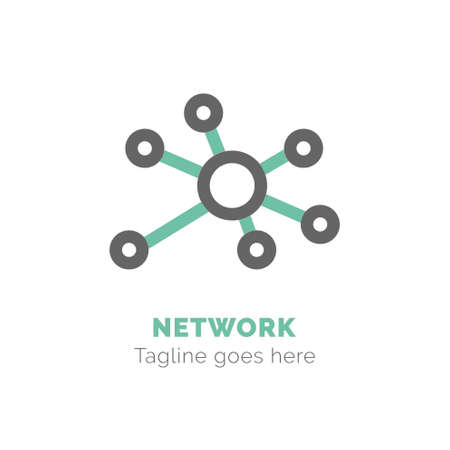 Icon of Network flat vector bicolor line design concept.Ideal for logo company.のイラスト素材