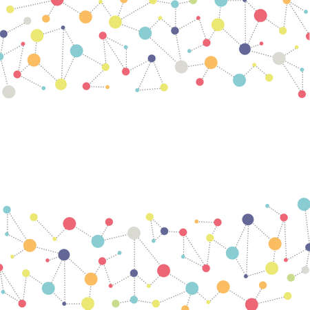 Modern vector colorful templates. Abstract geometric background with connected lines and dots. Business, science, medicine, communication, network and technology design.のイラスト素材