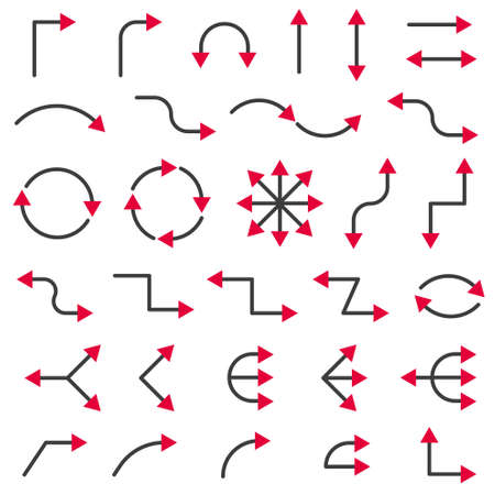 Arrows vector collection with bicolor style.のイラスト素材