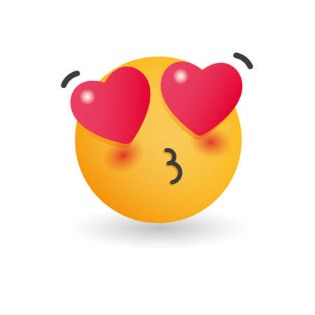 Kissing emoticon. Isolated vector illustration on white background
のイラスト素材