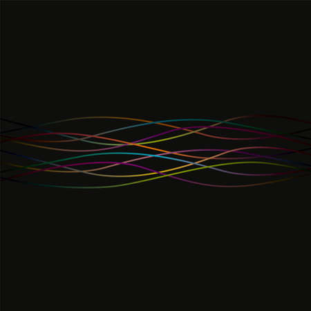 Multicolored lines. Colorful curved lines horizontal. Texture or background Illustrationのイラスト素材