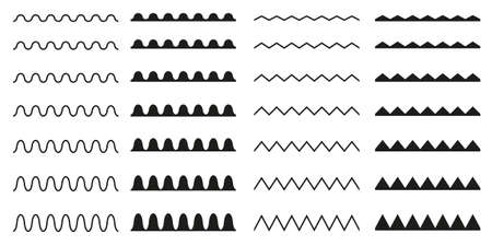 Set of seamless wavy, zigzag. Graphic design elements.
のイラスト素材